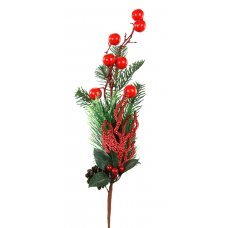 Χριστουγεννιάτικο Διακοσμητικό Κλαδί με Μεγάλα Γκι και Πευκοβελόνες (56cm)